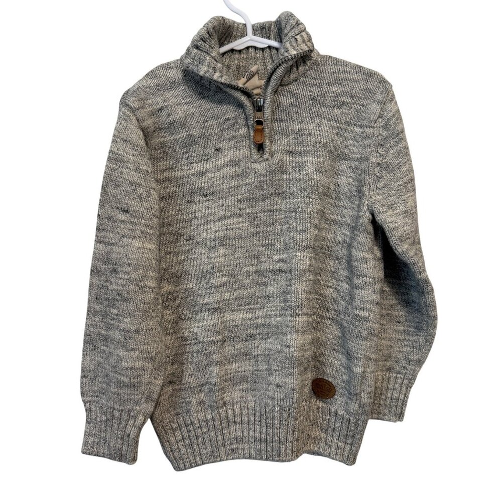 L.O.G.G. By H&M Kids Half-Zip Sweater Gray Wool Blend Size 4-6Y